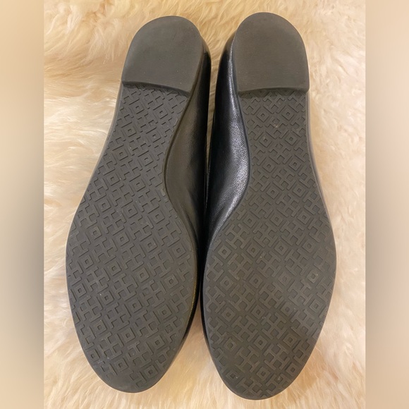 Tory Burch Lowell Black Leather Ballet Flat Size 6 - Picture 4 of 5